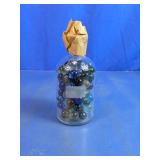 Glass Bottle Filled with Assorted Game Marbles