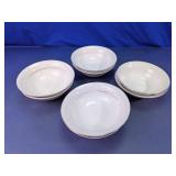 White Rimmed Soup Bowls Lot