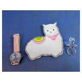 Hello Kitty Watch, Alpaca Trinket Dish & Ring Trio