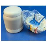 Ceramic Kitchen Canister & Coffee Filters Lot