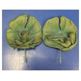 Frog Lily Pad Wall Hooks Pair