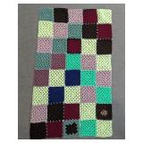 Crocheted Granny Square Throw Blanket