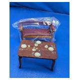 Miniature Dining Table & Bench Set