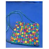Beaded Fabric Crossbody Purse