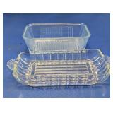 Vintage Pressed Glass Relish Butter Dish