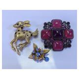 Assorted Vintage Costume Brooches & Pins