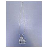 Filigree Butterfly Pendant Statement Necklace