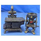 Cast Iron Toy Stove & Grinder Set