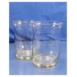 Elegant Clear Glass Hurricane Vases Duo