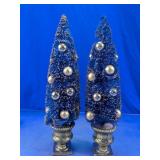 Blue Bottle Brush Tree Decor Set