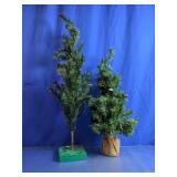 Charming Mini Tabletop Christmas Tree Duo