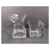 Square Glass Vases Lot