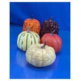 Assorted Faux Crackle and Glitter Pumpkins