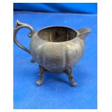 Vintage Silver-Tone Footed Creamer Pitcher