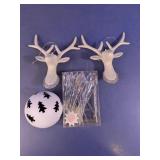 White Deer Head Ornaments & Icicle Picks