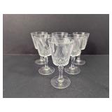 Cut Glass Cordial Wine Goblets