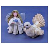 Butterfly Angel & Dove Glass Figurines