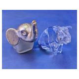 Elephant & Pig Glass Figurine Assortment