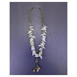 Mother of Pearl Shell & Seed Bead Tassel Necklace