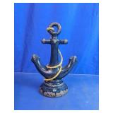 Nautical Blue Anchor Ceramic Tabletop Decor