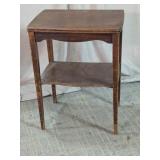 Vintage Two-Tiered Wood End Table