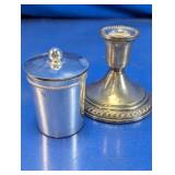 Vintage Sterling & Silver Plate Candle Decor Duo