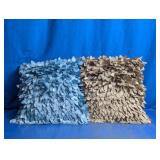 Textured Leaf Petal Accent Throw Pillows Duo