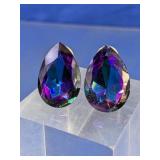 Blue Volcano Pear Shape Earrings