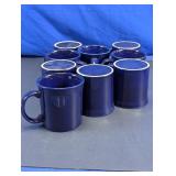Cobalt Blue Stoneware Coffee Mugs