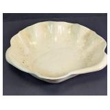 Large White Scalloped Ceramic Serving Bowl