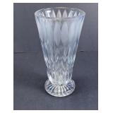 Frosted Oval Panel Footed Glass Vase