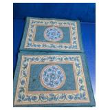 Blue Floral Pattern Placemats Lot