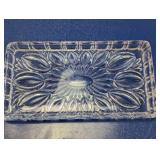 Vintage Style Clear Pressed Glass Trinket Tray
