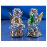 Vintage Silver Plate Angel Figurines Duo
