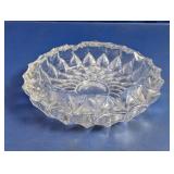 Vintage Clear Cut Glass Round Ashtray
