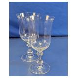 Pair of Clear Crystal Wine Goblets