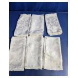 White Floral Damask Cloth Napkins Lot