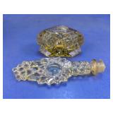 Cut Glass Perfume Bottle with Stopper