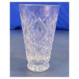 Footed Cut Glass Vase