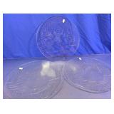 Vintage Snowman Glass Serving Platters