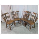 Vintage Windsor Style Wooden Dining Chairs