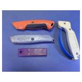 Assorted Utility Knives and Knife Sharpener