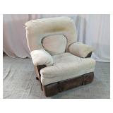 Plush Two-Tone Reclining Armchair
