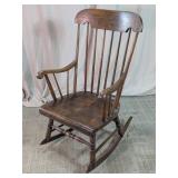Vintage Wooden Spindle Back Rocking Chair