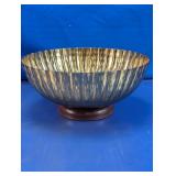 Vintage Gold-Toned Fluted Metal Bowl