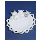 Westmoreland Milk Glass 3 Kitten Plate