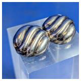 Vtg Mexico Sterling Clip On Earrings