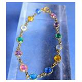 Vtg Multicolored Stone Bracelet