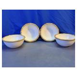 Clay Art Ceramic Bamboo Rim Bowls Set