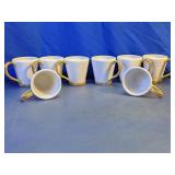 Clay Art Ceramic Bamboo Style Coffee Mugs Lot